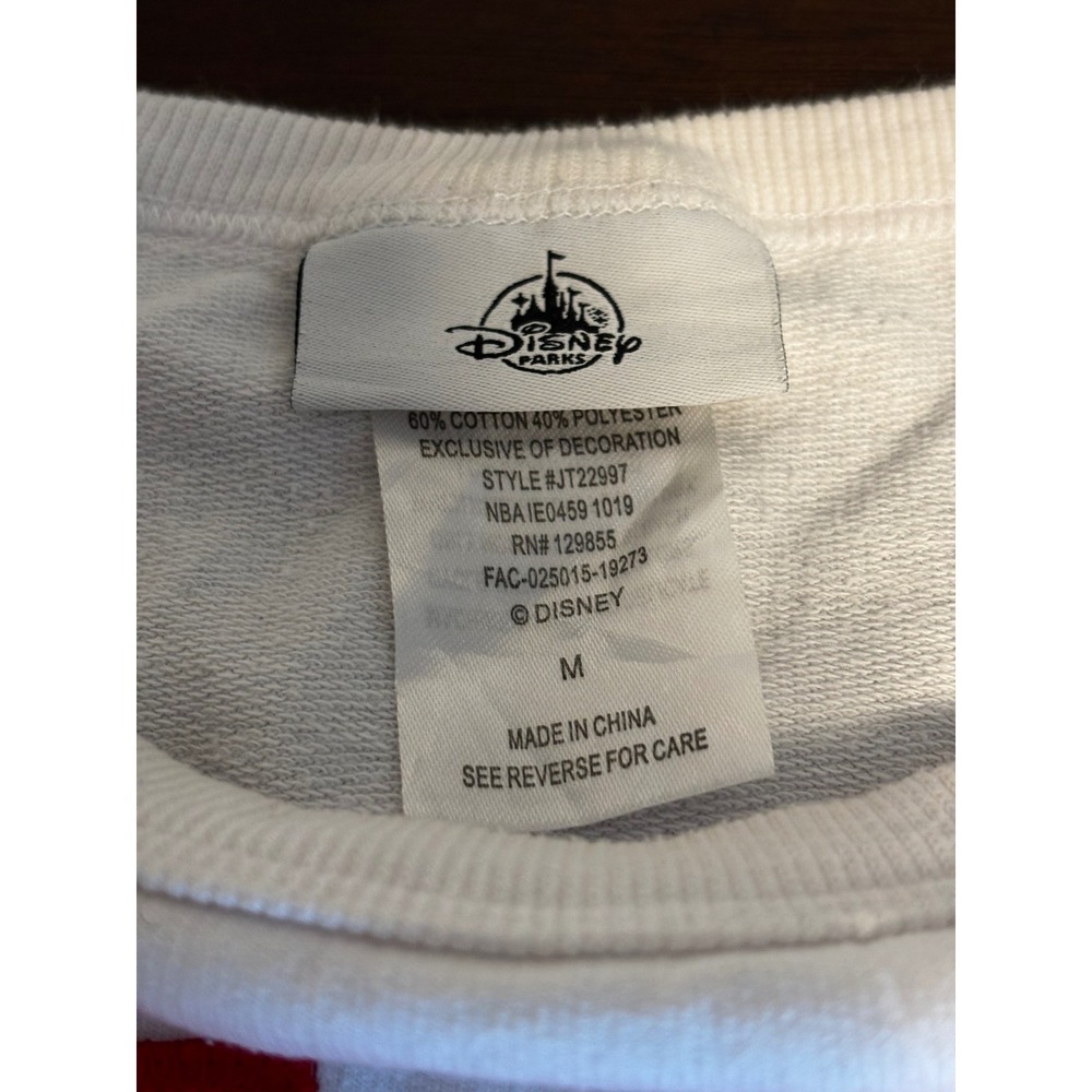 Disney Parks Walt Disney World Minnie Mouse White Red Sweatshirt JT22997 Medium - Picture 4 of 6